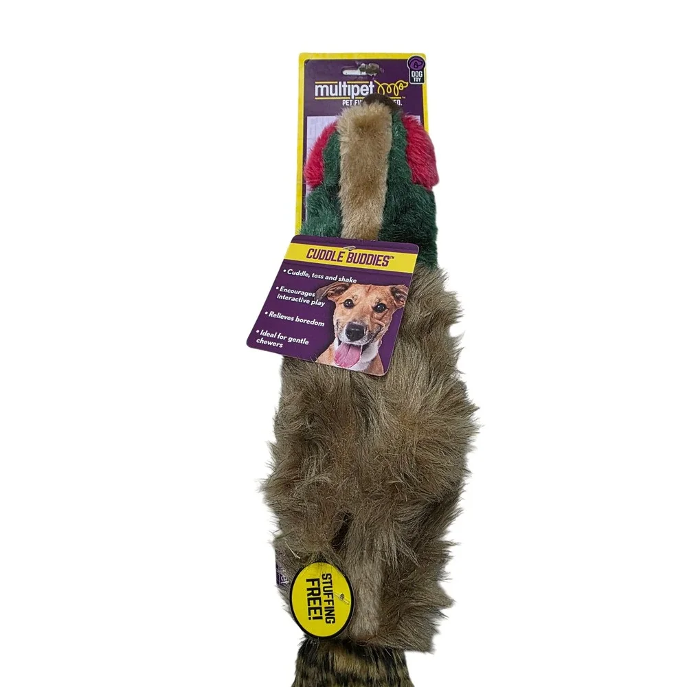Multipet Cuddle Buddies Empty Nesters Pheasant Stuffing Free Dog Toy 37833 NEW